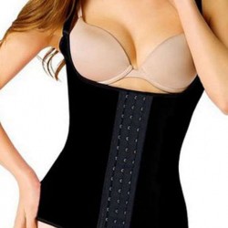 Plus Size Black 4 Steel Boned Latex Waist Trainer Vest