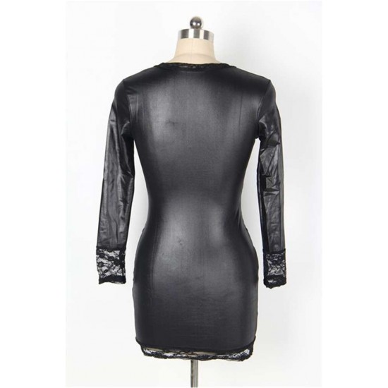 Vinyl and Lace Sleeved Dress Vinyl and Lace Sleeved Dress