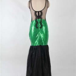Sequins Appliqués Evening Dress with Mermaid Hem