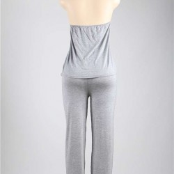 Grey Plus Size Lingerie With Halter Top & Lace Trim