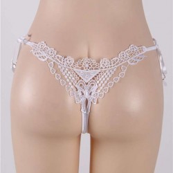 Sexy Embroidered & Beaded Lady White Panty