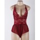 Wine Red Halter Lace Plus Size Teddy Lingerie Wine Red Halter Lace Plus Size Teddy Lingerie