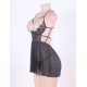 Elegant Halter Black Open Back Babydoll Elegant Halter Black Open Back Babydoll