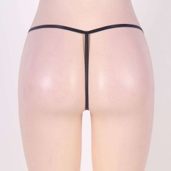 Plus Size Black Open G-string