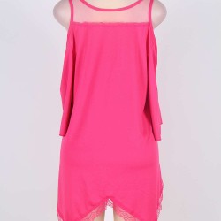 Rose Hollow Shoulder Lace Dress