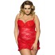 Red Plus Size Floral Lace And Mesh Lingerie Red Plus Size Floral Lace And Mesh Lingerie