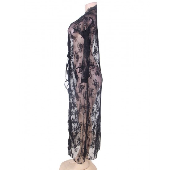 Plus Size Delicate Lace Gown, Black Lace Gown Plus Size Delicate Lace Gown, Black Lace Gown