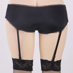 Crotchless Boyshort with Garters