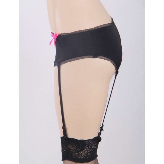 Crotchless Boyshort with Garters Crotchless Boyshort with Garters