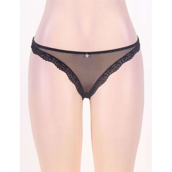 Black Fishnet And Lace Panty Black Fishnet And Lace Panty