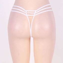 White Strappy Crotchless Panty