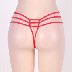 Sexy Red Strappy Crotchless Panty