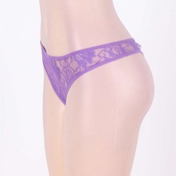 Purple Open Crotch Boyshort