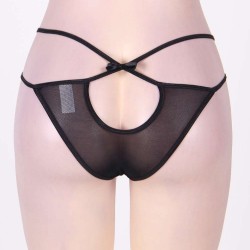Black Comfy Transparent Net Panty