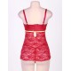 Erotic Dark Red Floral Lace Lingerie Set Erotic Dark Red Floral Lace Lingerie Set