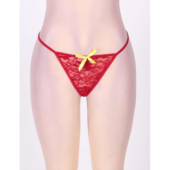 Erotic Dark Red Floral Lace Lingerie Set Erotic Dark Red Floral Lace Lingerie Set