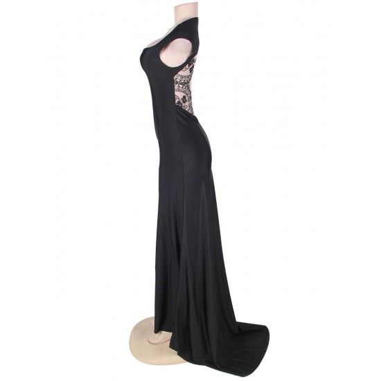 Plus Size Elegant Square Collar Embroidered Formal Dress Plus Size Elegant Square Collar Embroidered Formal Dress