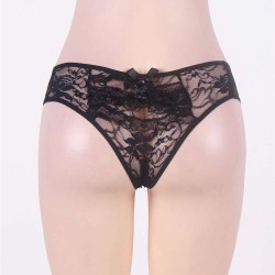 Open Crotch Black Lace Panty