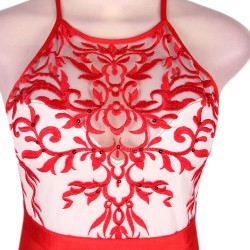 Trendy Red Embroidery Gorgeous Dress