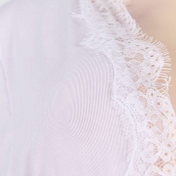 White Plus Size Lace Trim Robe With Thong