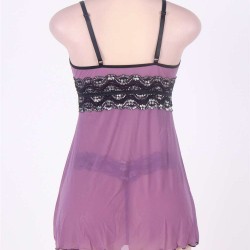 Camisole Purple Lace Sexy Babydoll With G string