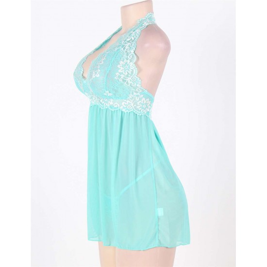 Light Blue Camisole Babydoll And Thong Set Light Blue Camisole Babydoll And Thong Set