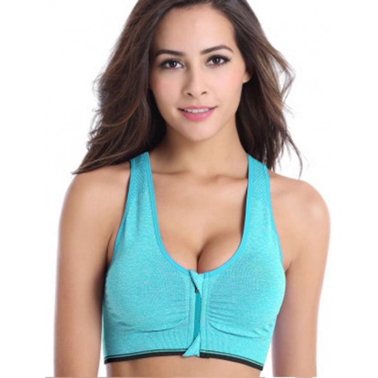 Zip-up Cyan Sport Bra Zip-up Cyan Sport Bra