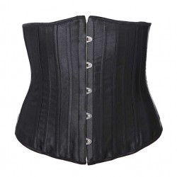 26 Steel Bone Black Damask Corset