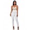 Off-White Gold Embellished Strapless Jumpsuit