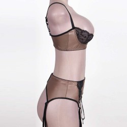Fibi Set With Open Bra Thong Garter Fibi Set With Open Bra Thong Garter