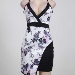 Tempting Split Print Bodycon Dress