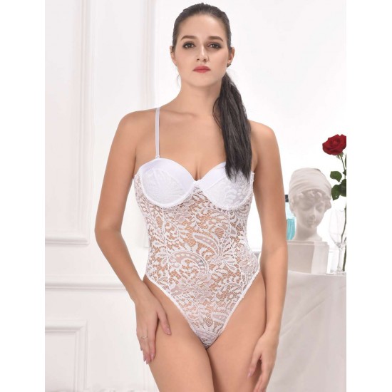 White Push-up Cup Lace Teddy White Push-up Cup Lace Teddy