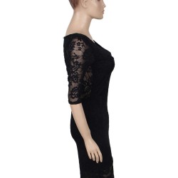 Black Half Sleeve Sexy Fashion Dress