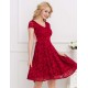Lace Elegant Round Neck Red Bodycon Dress Lace Elegant Round Neck Red Bodycon Dress