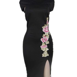 Black Print Bodycon Dress