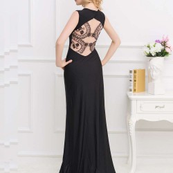 Elegant Square Collar Embroidered Formal Dress
