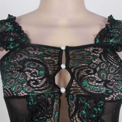 Black Lace Princess Embroidered Crocheted Babydoll