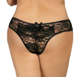 Open Crotch Black Lace Panty