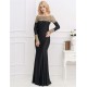 Boat Neck Khaki Lace Evening Gown Boat Neck Khaki Lace Evening Gown