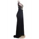 Plus Size Black Embroidered Mesh Wrap Open Back Long Dress Plus Size Black Embroidered Mesh Wrap Open Back Long Dress