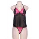 Plus Size Mini Length Babydoll With G String Plus Size Mini Length Babydoll With G String