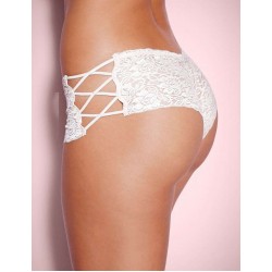 White Plus Size Sexy High Waist Floral Lace Panty