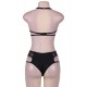 Plus Size Black Halter Sexy Bra Set With Eyelash Plus Size Black Halter Sexy Bra Set With Eyelash