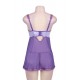 Purple And Pink Lace Cup Babydoll Set Purple And Pink Lace Cup Babydoll Set