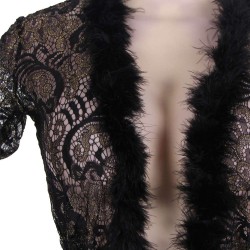 Black Long Lingerie With Furry