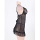 Black Sexy Mesh Scalloped Lace Babydoll Black Sexy Mesh Scalloped Lace Babydoll