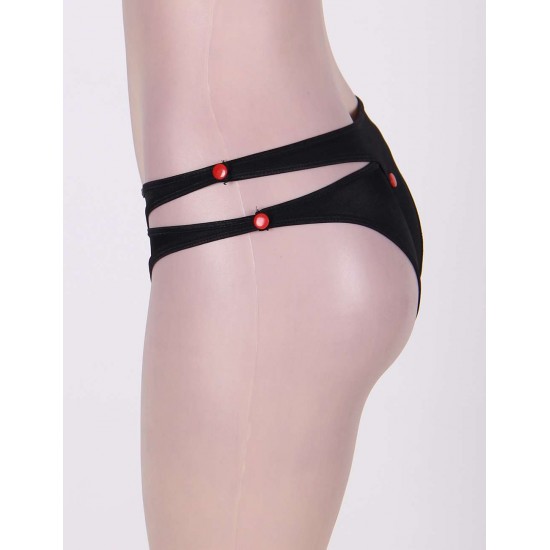 Black Plus Size Crotchless Double Strap Thong Black Plus Size Crotchless Double Strap Thong