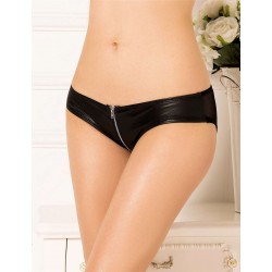 Plus Size Black Leather Zipper Panty Plus Size Black Leather Zipper Panty