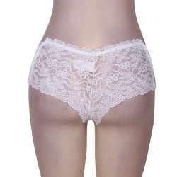Sexy High Waist Floral Lace Strappy White Panty