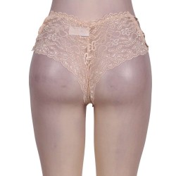 Nude Floral Lace High Waist Sexy Panty